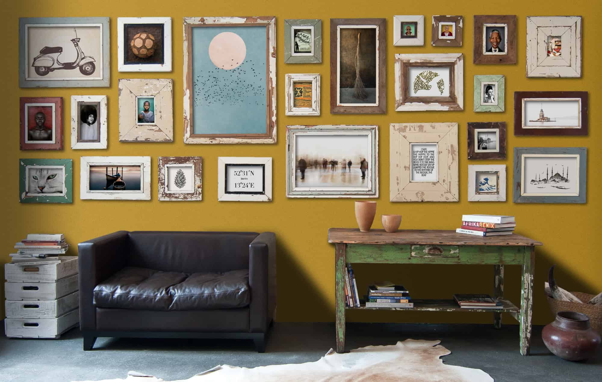 mustard wall colours for a living room